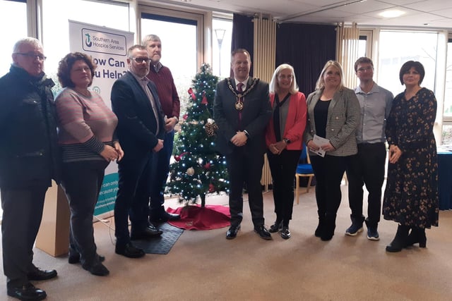 Some of our local politicians attending the Southern Area Hospice Light Up a Life ceremony at Craigavon Civic Centre on Tuesday.