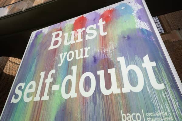 BACP 'Burst your self-doubt' art installation