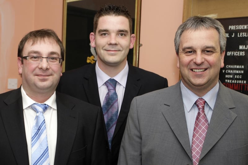 Sammy Montgomery, Peter Shiels and Benny Knight from Ballymoney Twinning Association, who attended the Mayor's Dinner in 2009 in aid of the Poppy Appeal at the RBL