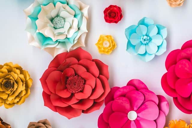 Get creative by making some paper flowers.