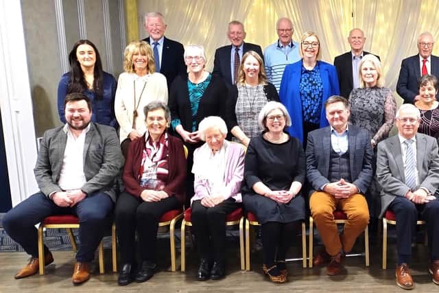 Elders from First Lisburn Presbyterian Church with retiring minister Rev John Brackenridge. Pic credit: FLPC