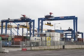 A green/red lane system for the movement of goods are among measures brought in under the Windsor Framework. Photo: Liam McBurney/PA Wire