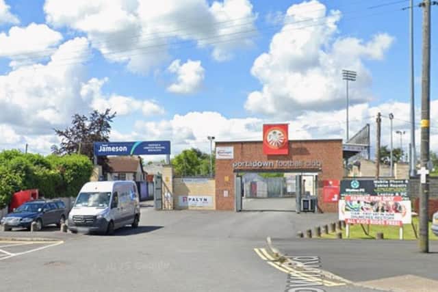 Shamrock Park, home of Portadown FC in Portadown, Co Armagh.
