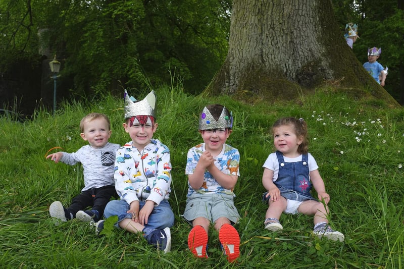 Luan and Odhran McSherry with Iwan and Naoise Jones