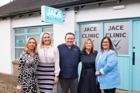 Jace Medical founder Dr. John T Doherty (centre) with the JACE team at the clinic in Greysteel