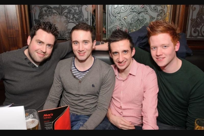 Micky Gormley, Mark Ryan, Steve Martin and Thomas Scullion at Moe's Bar for the start of 2013.