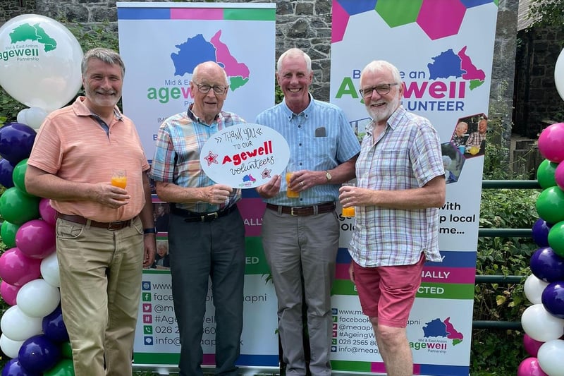 Enjoying refreshments at Mid and East Antrim Agewell Partnership's afternoon tea. Photo submitted by Mid and East Antrim Agewell Partnership