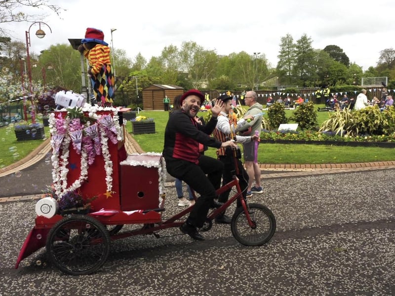 Getting into the spirit of the occasion at the People's Park.