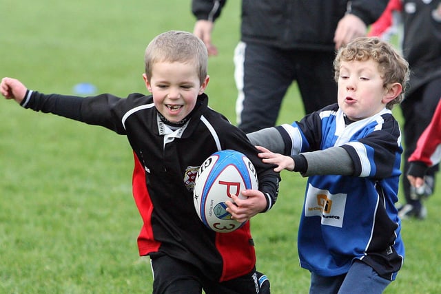 Action during the Coleraine Mini Rugby Tournament back in 2011.