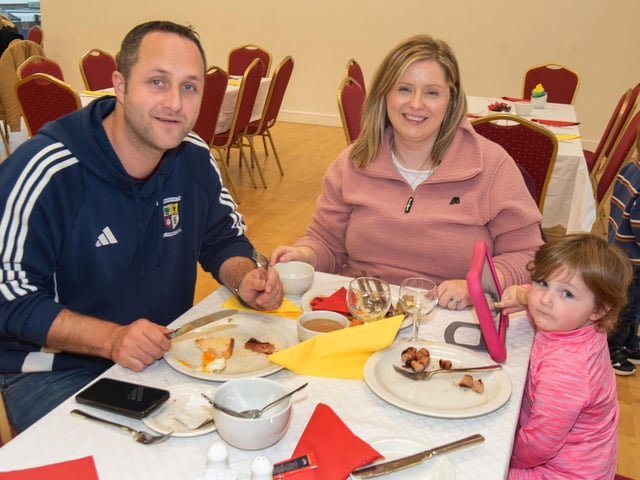 The Henry family who supported the Seagoe CLB Big Breakfast event on Saturday morning. Included are, dad, Daryl, mum, Lindsey and Mila (3).