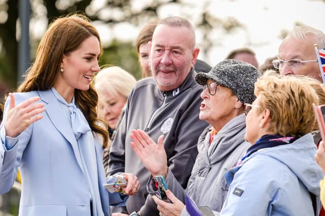 Carrick woman Liz Burgess enjoys a chat with the Princess of Wales.