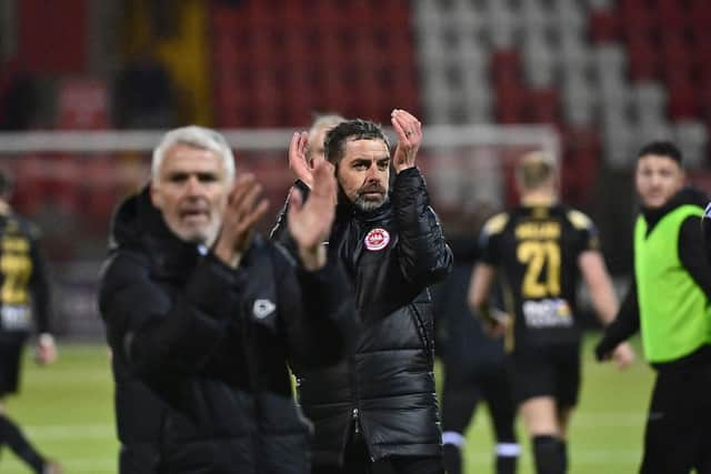 Tiernan Lynch has paid tribute to everyone who helped to bring the league title to Inver Park. Pic Colm Lenaghan/Pacemaker.