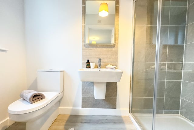 The en-suite bathroom off the main bedroom at Drumnagoon, Craigavon - a 3 bedroom house which is a Christmas prize via Tommy French Competitions. This life-changing prize comes with £20k in cash. An alternative prize of £250k in cash is also available.