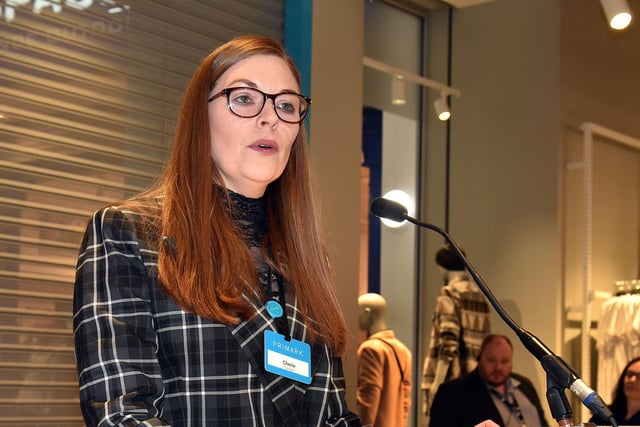 Primark Rushmere store manager, Cherie McCord speaking at the opening ceremony on Friday morning. PT50-214.
