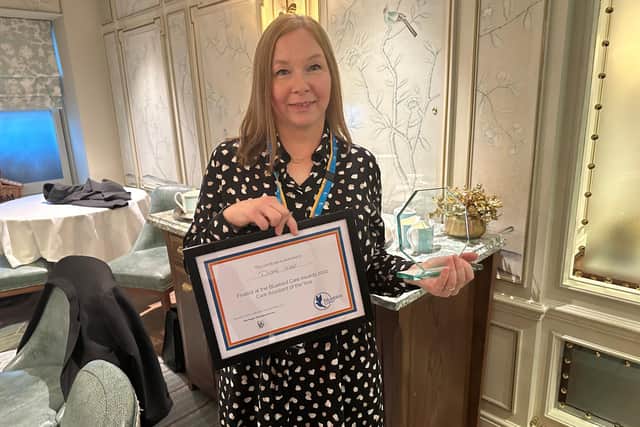 Diane Weir, was highly commended as a finalist at the National Bluebird Care Awards
