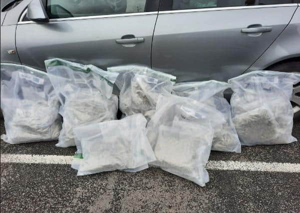 A large quantity of suspected herbal cannabis, with an estimated street value of approximately £120,000, was seized.