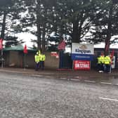 Workers at Kingspan in Portadown are taking part in strike action over pay.