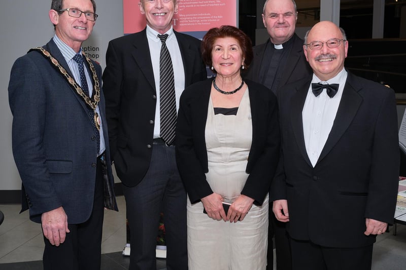Mid Ulster Council chair Martin Kearney, Sean Henry, Mahin Gornall, Rev Asrian Stringer and Les Gornall.