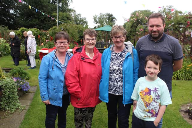Pictured are Joan Stewart, Stella Shilliday, Inez Thompson, Geoffrey and Lochlan Bingham.