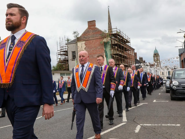 Pride of Ballymacash Flute Band led Lisburn District No 6 on Empire Sunday