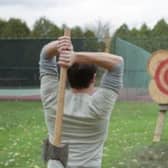 Take aim at a stress-relieving axe throwing experience. Picture: The Activity People / Facebook
