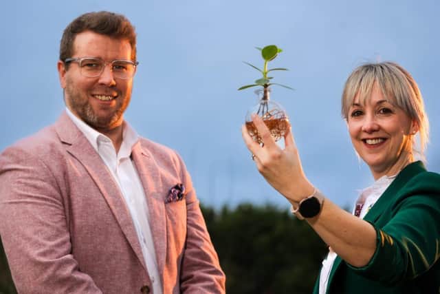 Danielle McCormick, founder of the All-Ireland Sustainability Summit, with Andrew Johnston of Everun.