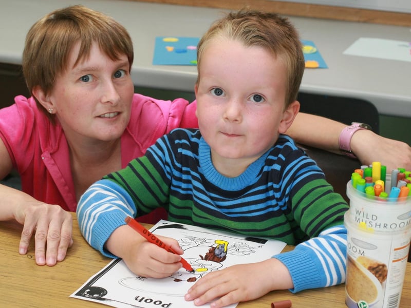Helping out at Knockagh Youth Centre was Kerry Allen, pictured with Lee Robinson. ct30-020tc