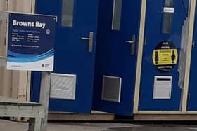Portable toilets at Brown's Bay in Islandmagee. Pic: Local Democracy Reporting Service