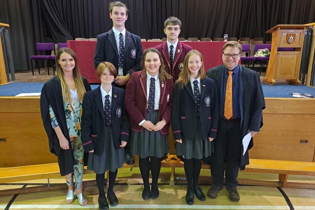 Pupils awarded colours with distinction for outstanding contribution to music : Abigail Dunlop, Holly McConnell, Ella McKinney, Jamie Millar and Sam Wharry.