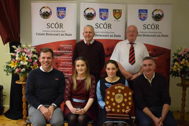County Solo Singing Champion - Eimear Magee Front l-r: Darran Rooney, Eimear Magee, Cara Sloan, Gerard Keenan. Back l-r: Donal McNally County Cultural Officer, Sean McGennity.
