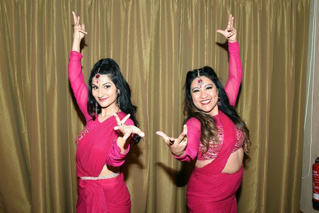 Indian dancers, Layla, left, and Mar Gada who enterained guests at the Wah Hep Chinese Community Association Lunar New Year celebrations at Craigavon Civic Centre on Monday night. PT07-228.