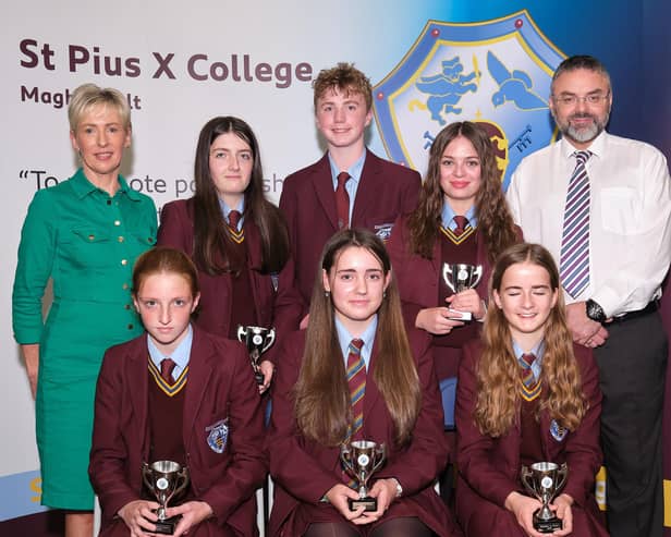 Music awards with Mr Devlin and Mrs McCann- Katherine, Annie, Dara, Kathleen, Rachel abd Anna.