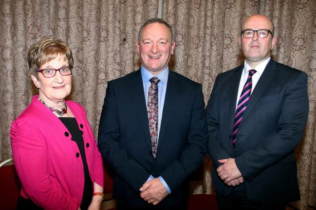 Mrs Heather Morrison (Clerk of Session: Armoy), Rev. Gary Glasgow, Mr Maurice Christie (Clerk of Session First Kilraughts)