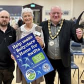 Local residents, business owners, community groups and elected representatives joined the Mayor of Antrim and Newtownabbey, Neil Kelly for the launch of the initiative at Ballyclare Town Hall on March 5.  Photo: Supplied