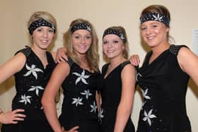 Sarsfields Youth Club dancers, Niamh Farrell. Justine Skelton, Aoife Skelton and Jane McStay from the Diamond Rio Dance Team at the youth variety concert in Craigavon Civic Centre in 2010.