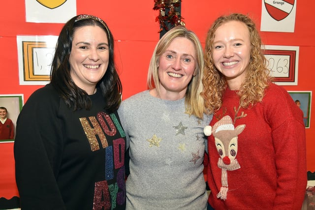 Making sure things run smoothly at The Cope Primary School, Loughgall, festive afternoon are, from left, Stacey Dalzell, school secretary and teachers, Wendy McCormick and Naomi Sharpe. PT51-215.