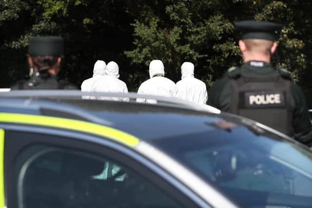 Police at the scene of the Ballsmill Road shooting on September 4.Photo Declan Roughan / Press Eye