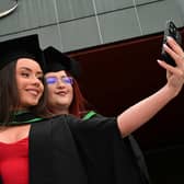 Events management graduate Brenna Pollock and Anne-Louise Loughlin.