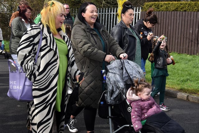 Parents and kids who took part in the St Patrick's Day parade in Lurgan. LM12-217.