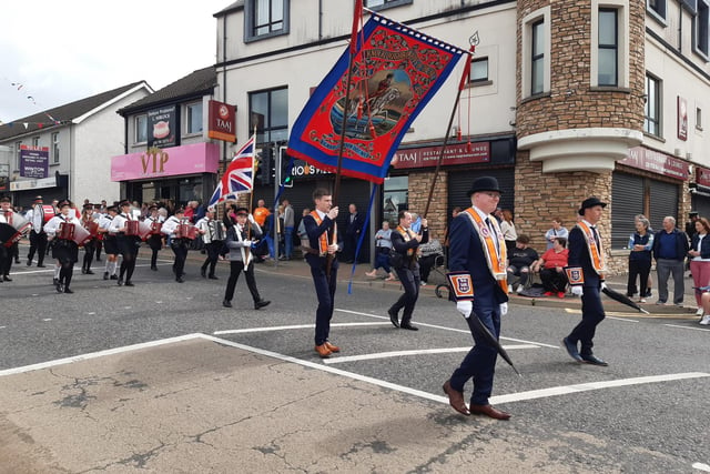 Knockloughrim Orange lodge making its way to 'the Field' on Moneymore Road. Credit: National World