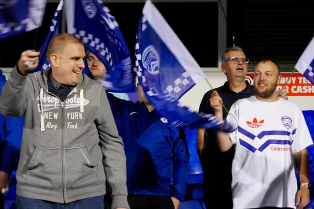 Football fans, players, officials, local businesses, and residents on the North Coast are being asked to fly a thousand “Hues of Blues” flags as part of a first major fundraising campaign between local mental health organisation The Hummingbird Project and Coleraine Football Club. Credit Coleraine Football Club