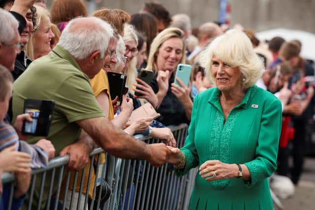 Queen Camilla meets wellwishers as she visits Enniskillen Castle