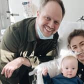 Catherine McCarroll with husband Andi and baby Eve. Catherine nearly died soon after her baby girl Eve was born, but was saved by organ donation - she tells her story to raise awareness for organ donation