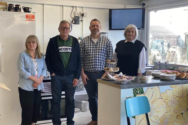 Getting ready for visitors at the new Portadown Wellness Centre's Community Café.