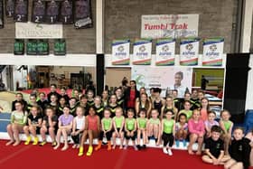 World, European, and Commonwealth medallist, Ondine Achampon visits Carryduff’s Kaleidoscope Gymnastics Club and Dundonald’s Rainbow Gymnastics Club. Pic credit: British Gymnastics