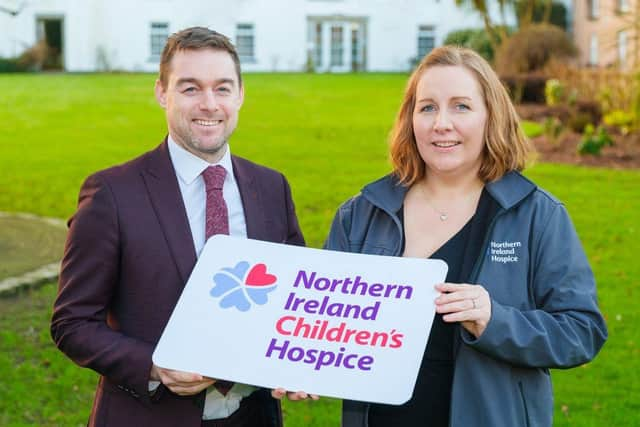 Eddie McKeever, managing director of McKeever Hotel Group and Amanda Connolly, of NI Children's Hospice. (Pic: Contributed).