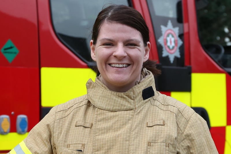 Firefighter Michelle O'Neill at the graduation event.