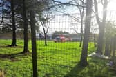 The Air Ambulance Northern Ireland at the scene of the rescue in Antrim. Picture: PSNI