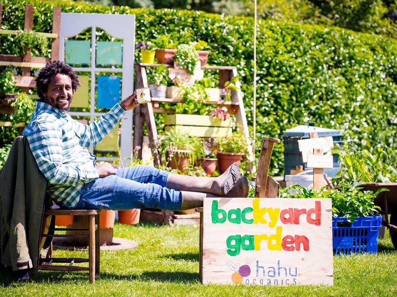 Biruk Sahle relaxing in the sun at Garden Show Ireland.