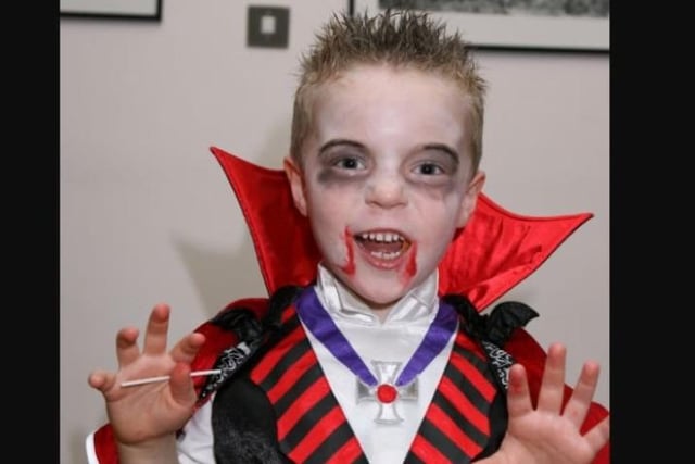 Matthew Baxter dressed as Count Dracula at Carrickfergus Central Primary School's 2007 Halloween party.